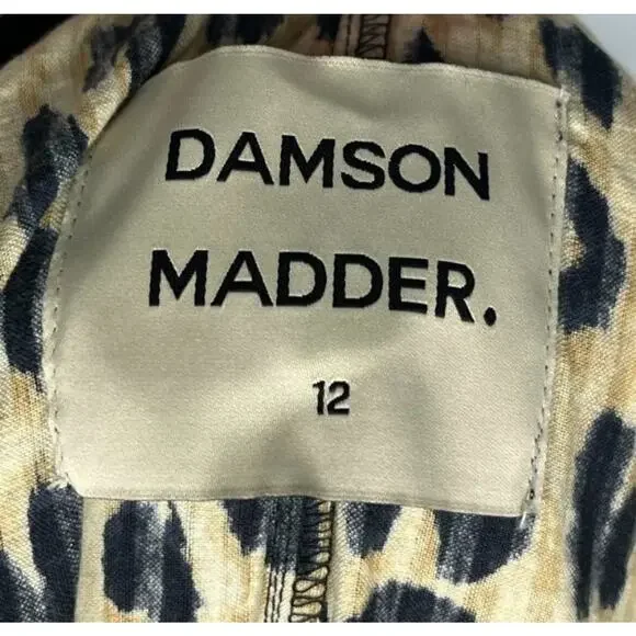 DAMSON MADDER Sz 12 UK 8 US Leopard Print Barbs Ruffle Midi Dress - Picture 3 of 12